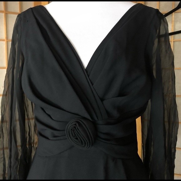 Vintage 1950’s Amazing Black Cocktail Wiggle Dress Pinup - Picture 14 of 14